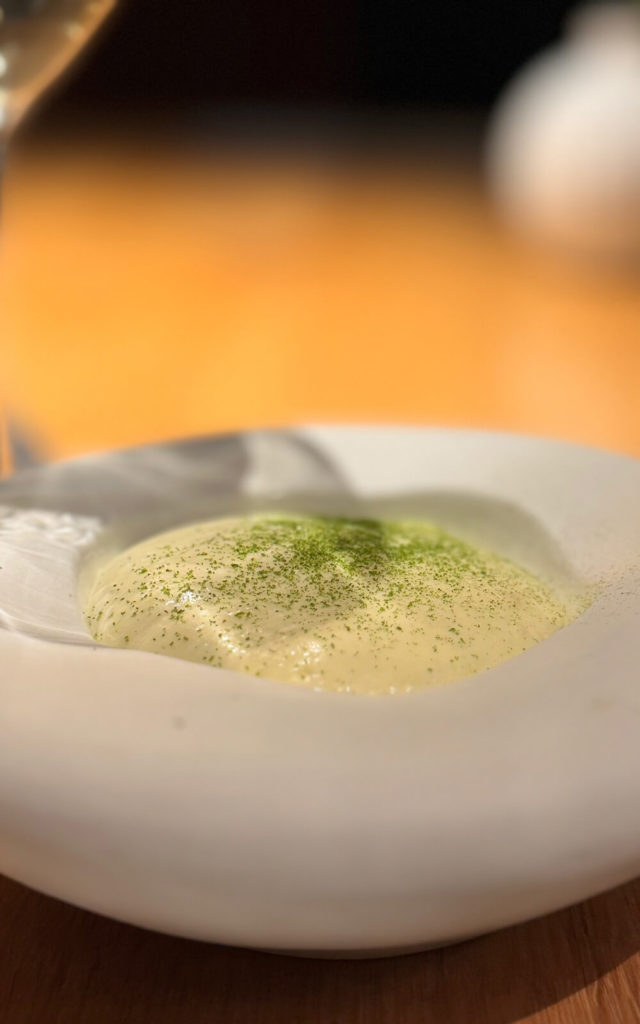 Bol de pommes de terre fumées et risotto de topinambour par Alexis Baudin